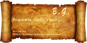 Bogdanu Györgyi névjegykártya