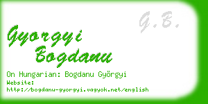 gyorgyi bogdanu business card